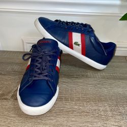 Lacoste Grad Vulc 120 2 P SMA Mens Blue Leather Lifestyle Sneakers Shoes Size 10