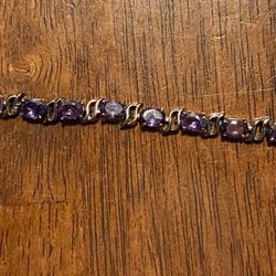 Silver Sapphire Tennis Bracelet