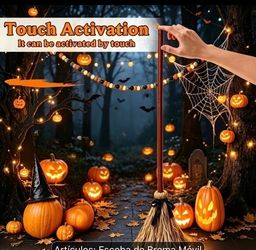 Touch Activation Halloween Witch Broom