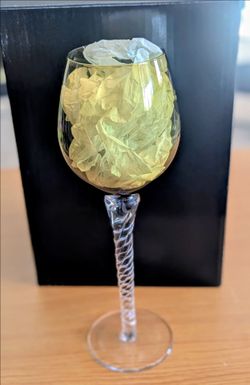 Bombay Vintage 1990s  Hand Blown Colored Stemware Wine Glasses - New old stock Set of 4
