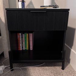 Black Wood Nightstand