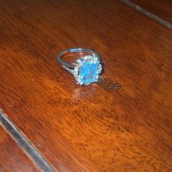 14K Blue Topaz Jared Ring