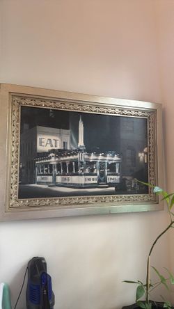 Vintage art deco framed empire diner wall art