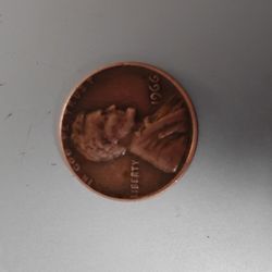 1966 double stamp penny