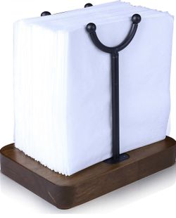 Napkin Holder, Wooden Napkin Holder for Tables, Freestanding Tissue Dispenser for Kitchen Countertop, Dining, Picnic Table, Indoor & Outdoor Use, Home