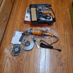 Ridgid Corded Electric 8.5amp 1/2" Hammer Drill,  15amp 7" Angle Grinder