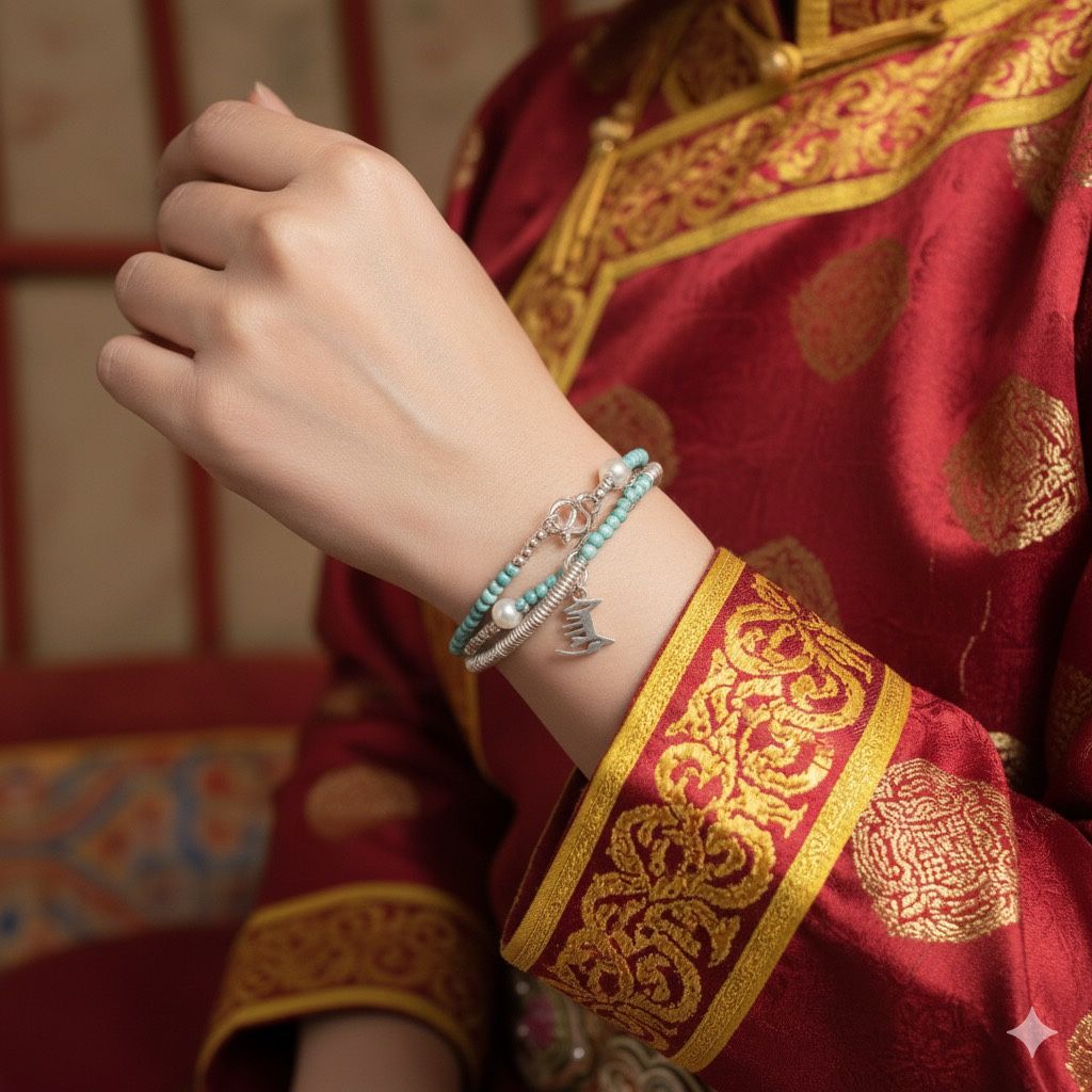 Handmade 925 Sterling Silver Bracelet – Unique Mongolian Artisan Design