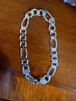 925 italy Sterling Silver Figaro Bracelet