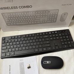 VicTsing Black Wireless Keyboard and Mouse combo