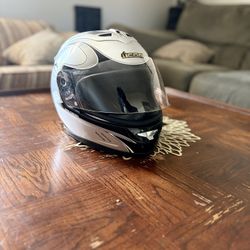 Silver Motorcycle Helmet Large