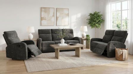 New 3 Piece Recliner Couch, Loveseat and Chair! Free Delivery 🚚!