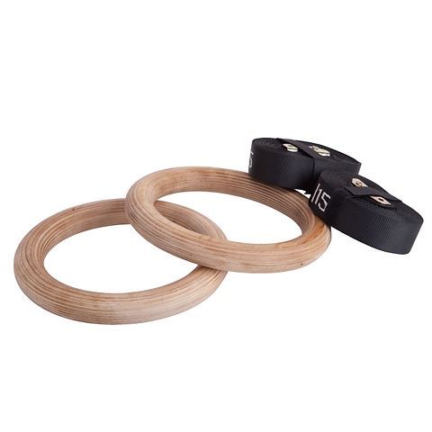 Wooden gym rings