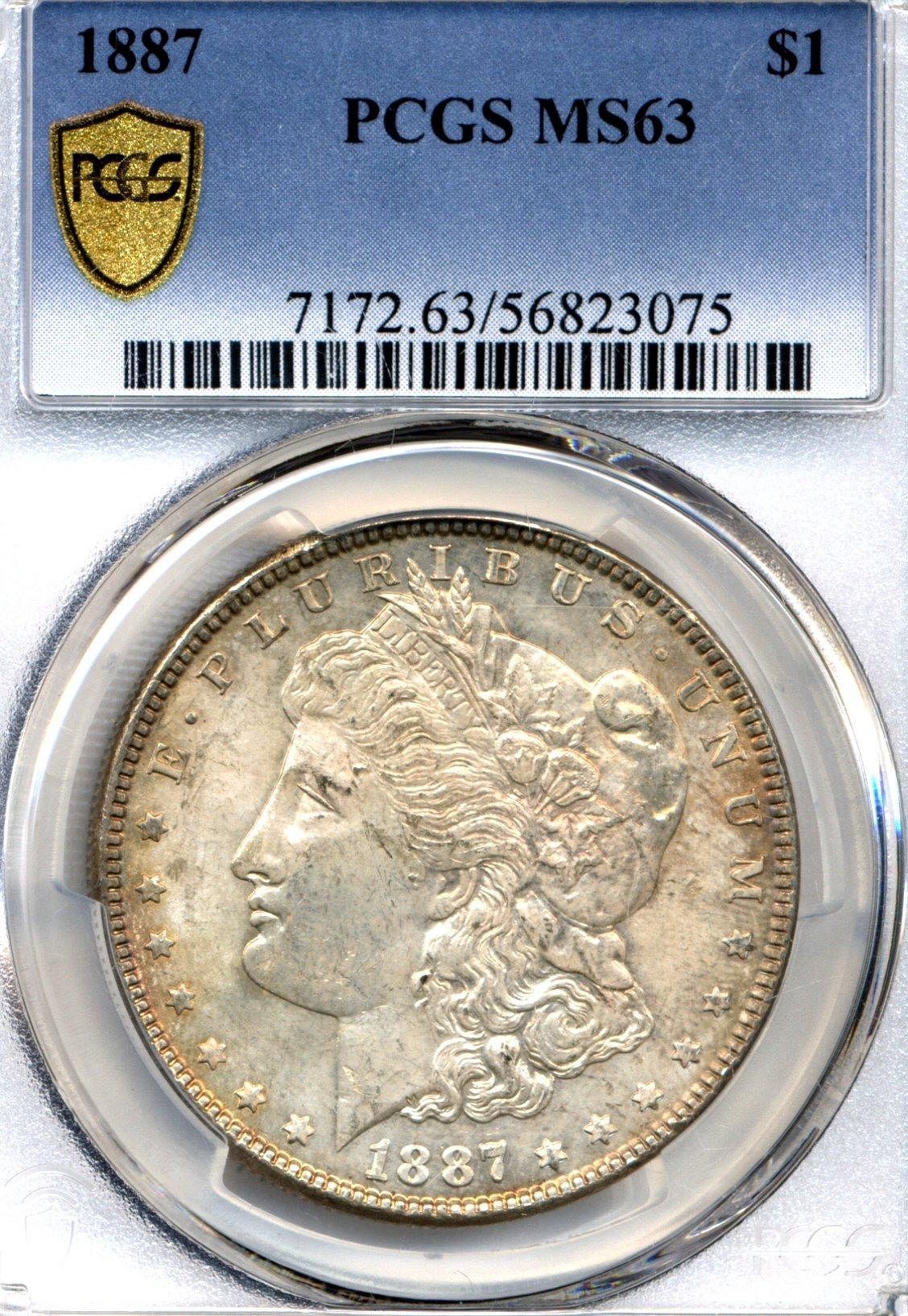 1887 Morgan Silver Dollar PCGS MS63