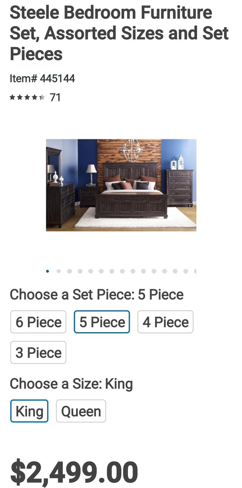 Set de Recámara 5 Pz Y Colchón King Size