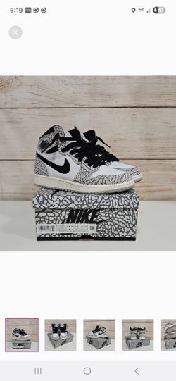 Nike Air Jordan 1 Retro High OG White Cement Sneakers Women's 5.5/Youth 4