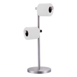 21-inch Floor-Mounted Double Post Toilet Paper Holder