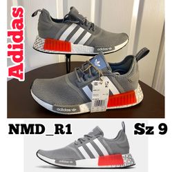adidas originals NMD_R1 'Grey Vivid Red' Men's Sz 9 New! No Box