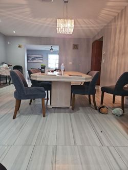 6 chairs and table