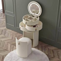 Vanity Table Stool Light Compact Portable