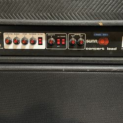 Vintage Sunn Concert Lead Guitar Solid State Amplifier Red Knob