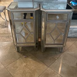 Mirrored side tables