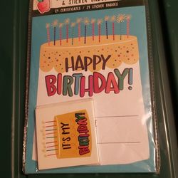 Cards For Birthday Invitation. This Package Comes With 24 Birthday Certificates & 24 Stickers Badges.  Great For Birthday Party. New More Available