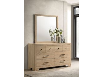 Arielle Light Oak 6-drawer Bedroom Dresser with Mirror