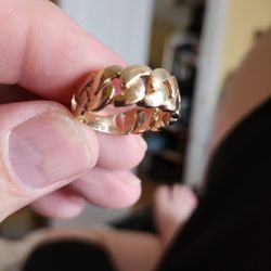 14kt Cuban Link Yellow Gold Ring