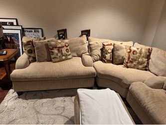 5 part Couch with pillows , end table and rug