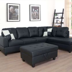 BRAND NEW SECTIONAL COUCH WITH OTTOMAN INCLUDED