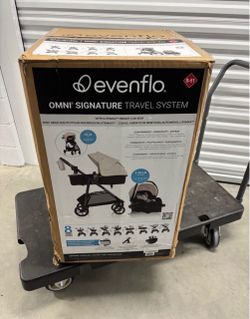 Evenflo Omni Signature Travel System with LiteMax Car Seat - Coastal Coffee