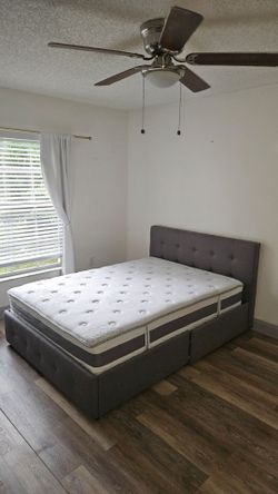 BPlatform Bed ( Full) with 4 storage drawers and mattress