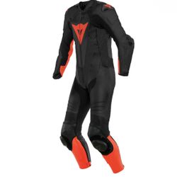 Dainese Laguna Seca 5 One Piece Suit Black Red Perforated Leather NWT Size 54
