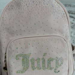 Juicy couture, rhinestone, baby pink backpack