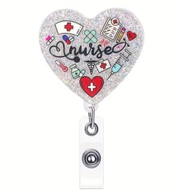 New Heart Nurse Retractable ID Badge holder