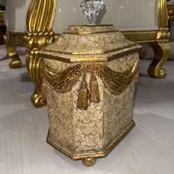 Golden gilded decorative box