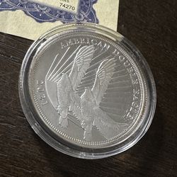 2021 American Double Eagle $2 Dollar .999 Silver Coin Cooks Island Liberty Bell