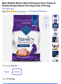 Brand new - Blue Buffalo Basics Senior Dog Food