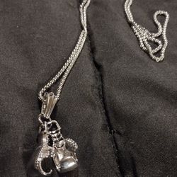 Stainless Steel Boxing Gloves Necklace 