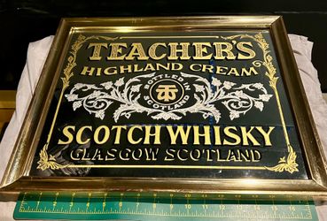 Vintage Teacher’s Highland Cream Scotch Whisky Bar Mirror - 20"x16"