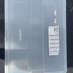 IKEA Samla Plastic Storage Bin With Lid 31x22x7 Inch 15 Gallon 