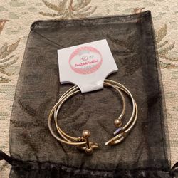 New Three Gold Plated Bracelets