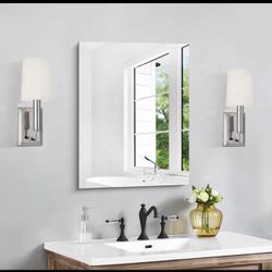 Frameless Mirror, 18x24 Inch Bathroom Mirrors for Wall, Rectangle Bathroom Vanity Mirrors with Polis