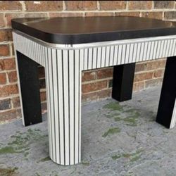 Vintage Mid Century Striped Side End Accent Table Plant Stand 
