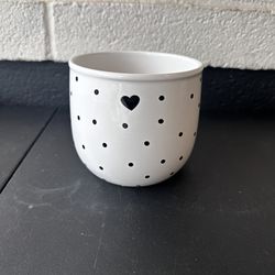 polka dot heart white vase
