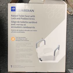 Medline 5" Standard Raised Toilet Seat With Lock and Padded Arms