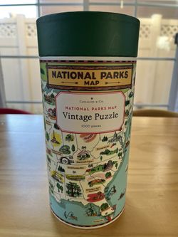 National Parks Map - Vintage Puzzle 1000 Pieces