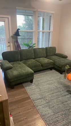 Minimal Use 4-Seat Green Couch