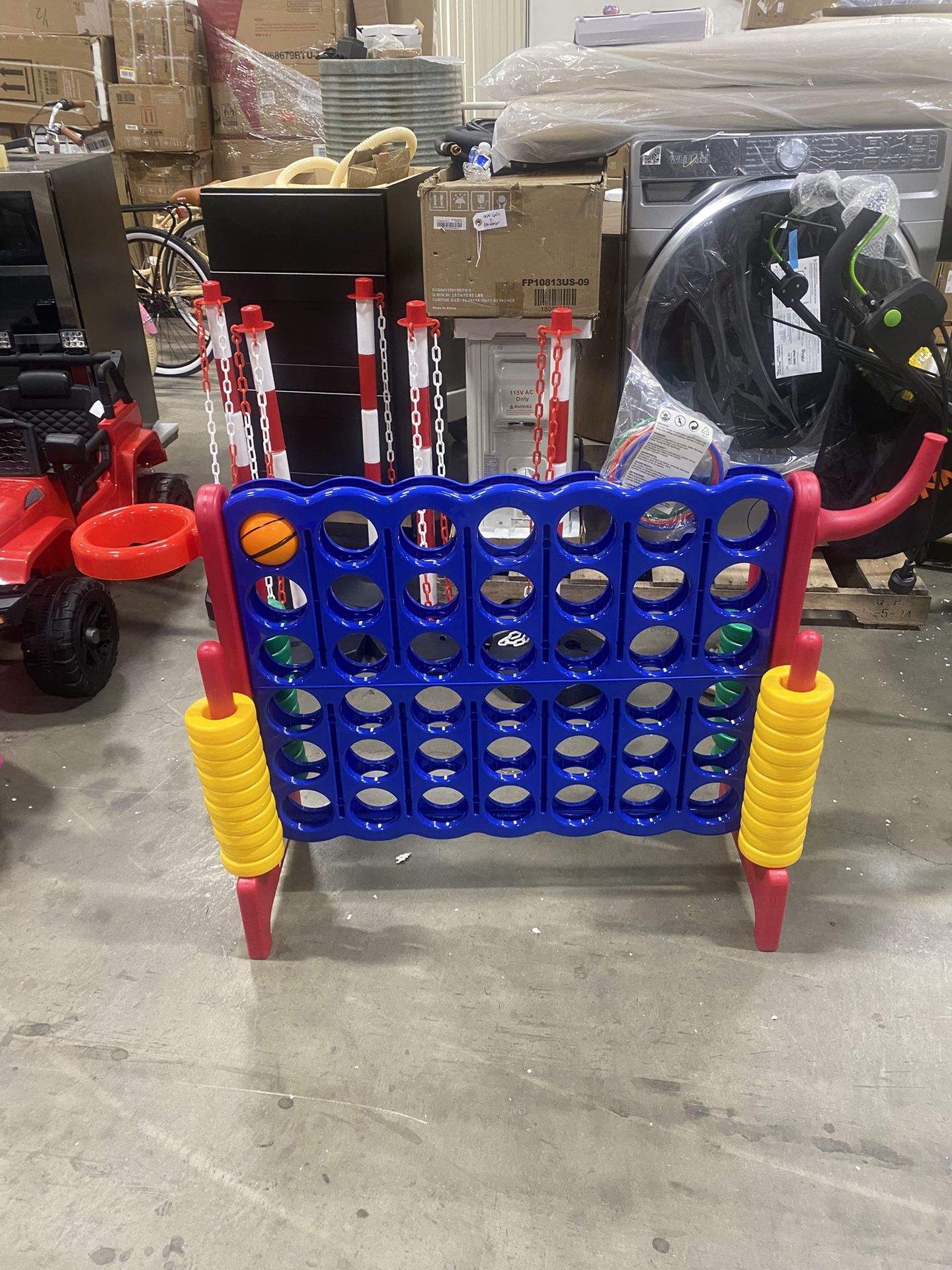 New Jumbo 4-to-Score Giant Game Set, 3-in-1 Indoor Outdoor Family Yard Game Set