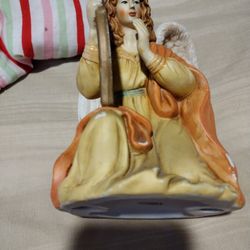 Vintage O’Well Ornate Hand Painted Blue Porcelain AngelFigurines